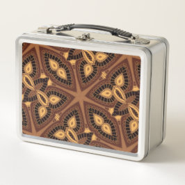 Tribal Geometric Print Metal Lunch Box