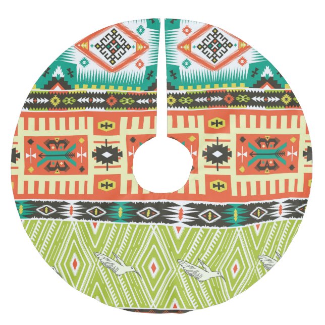 Tribal Geometric: Zitate Textmuster. Polyester Weihnachtsbaumdecke (Vorderseite)