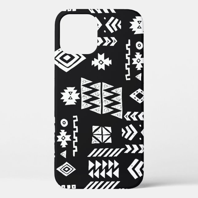 Tribal geometrisch: Stilvoller nahtloser Hintergru Case-Mate iPhone Hülle (Rückseite)