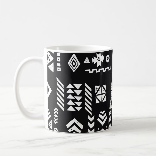 Tribal geometrisch: Stilvoller nahtloser Hintergru Kaffeetasse (Links)