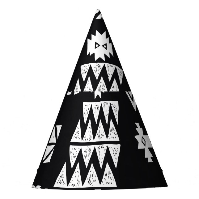 Tribal geometrisch: Stilvoller nahtloser Hintergru Partyhütchen (Vorderseite)