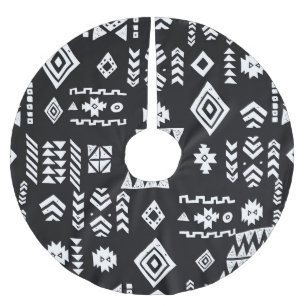 Tribal geometrisch: Stilvoller nahtloser Hintergru Polyester Weihnachtsbaumdecke