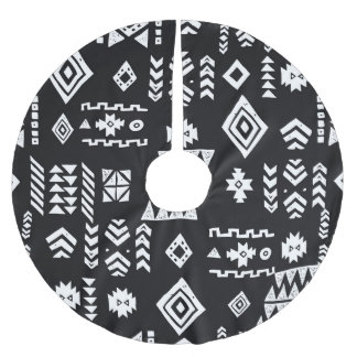 Tribal geometrisch: Stilvoller nahtloser Hintergru Polyester Weihnachtsbaumdecke