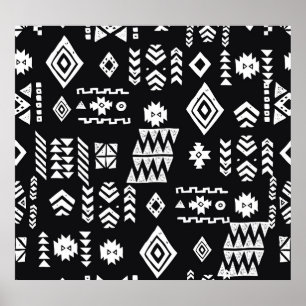 Tribal geometrisch: Stilvoller nahtloser Hintergru Poster