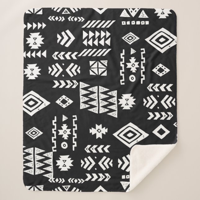 Tribal geometrisch: Stilvoller nahtloser Hintergru Sherpadecke (Vorderseite)