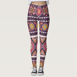 Tribal gestreiftes, geometrisches nahtloses Muster Leggings