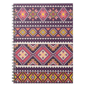Tribal gestreiftes, geometrisches nahtloses Muster Notizblock