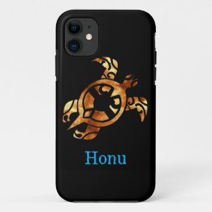 Tribal Gold Hawaiian Sea Turtle auf Black Case Mat
