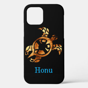 Tribal Gold Hawaiian Sea Turtle auf Black Case Mat