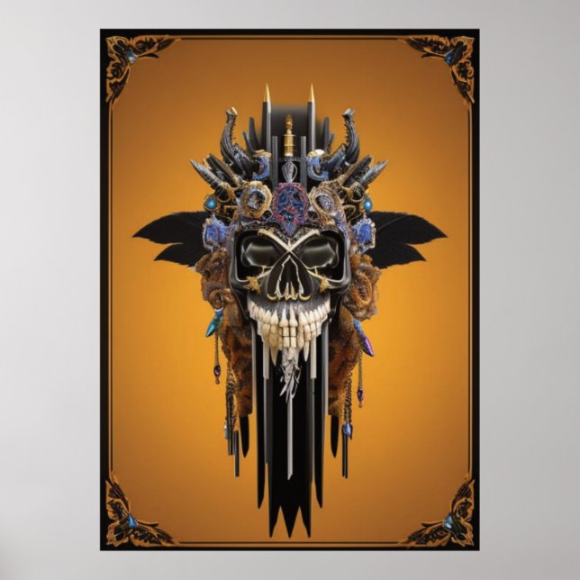 Tribal Gothic Skull Poster (Vorne)