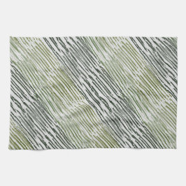 Tribal Green Stripes Abstract Pattern  Geschirrtuch
