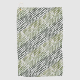 Tribal Green Stripes Abstract Pattern  Golfhandtuch