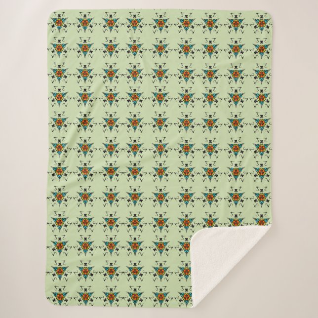 Tribal Green Zen Sherpadecke (Vorderseite)