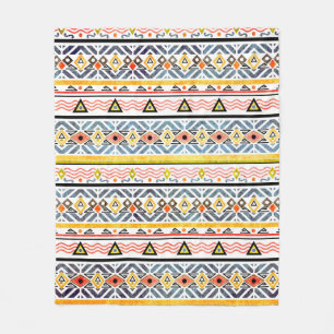 Tribal grunge ethno folk pattern in retro style fleecedecke