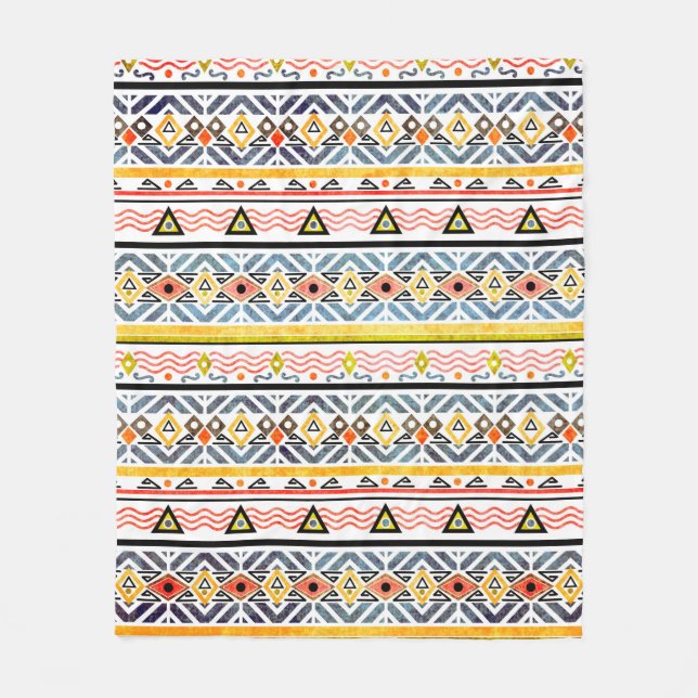 Tribal grunge ethno folk pattern in retro style fleecedecke (Vorderseite)