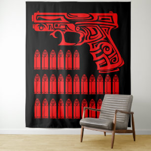 Tribal Gun Illustration Wandteppich