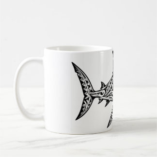 Tribal-Hai-Tasse Polynesisch – Tattoo Schwarz und Kaffeetasse