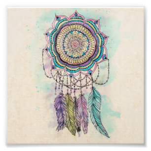 Tribal-Handanstrich Traumcatcher Mandala-Design Fotodruck