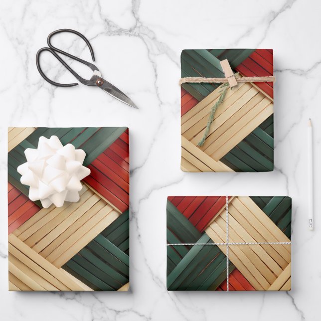 Tribal Harmony-African Basket Weave Festive Design Geschenkpapier Set (Vorderseite)