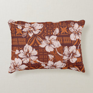 Tribal Hawaiian: Hibiskus Blume Wallpaper Dekokissen