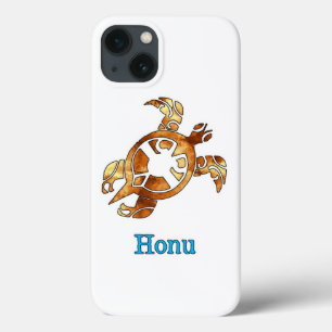 Tribal Hawaiian Sea Turtle in Gold Case-Mate iPhone Hülle