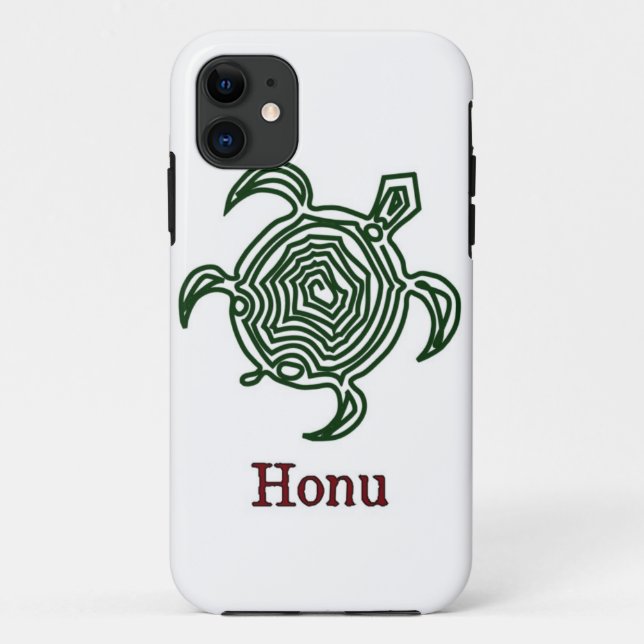Tribal Hawaiian Sea Turtle in Green Case-Mate iPho Case-Mate iPhone Hülle (Rückseite)