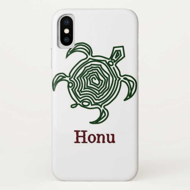 Tribal Hawaiian Sea Turtle in Green Case-Mate iPhone Hülle (Rückseite)