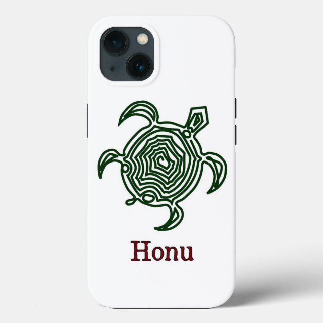 Tribal Hawaiian Sea Turtle in Green Case-Mate iPhone Hülle (Rückseite)