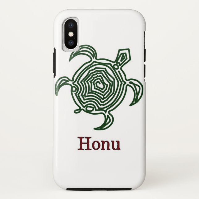 Tribal Hawaiian Sea Turtle in Green Case-Mate iPhone Hülle (Rückseite)