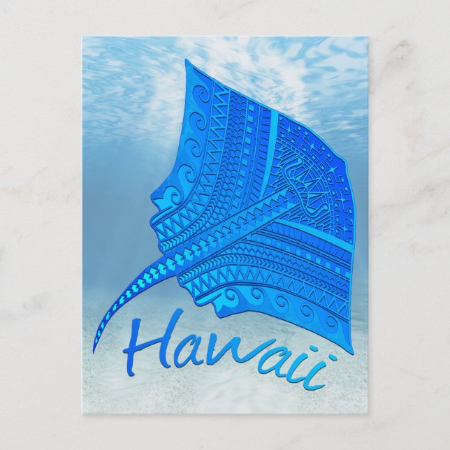 Tribal Hawaiian Stingray Postkarte (Vorderseite)