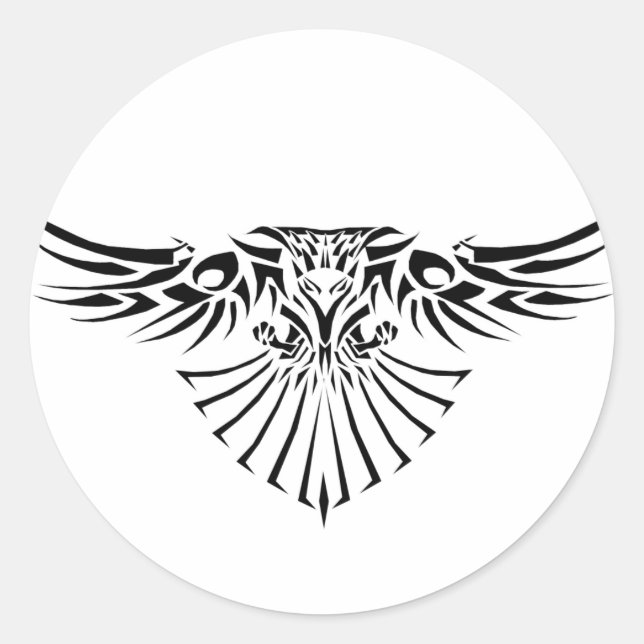 Tribal Hawk Tattoo Design Sticker (Vorderseite)