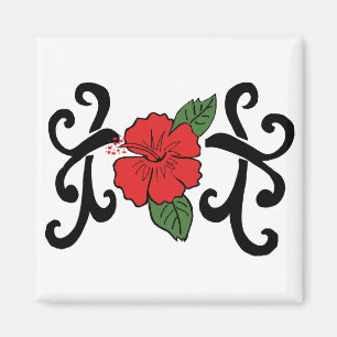 Tribal-Hibiskus-Magnet Magnet