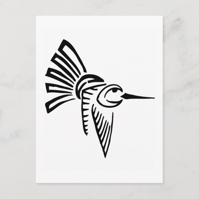 Tribal Hummingbird Postkarte (Vorderseite)