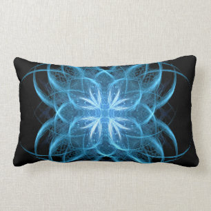 "Tribal Ice" - Crystal Blue Fraktal Art Pillow Lendenkissen