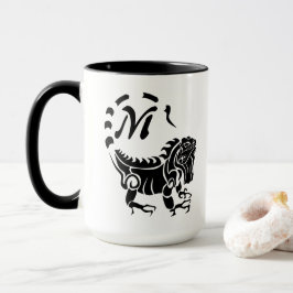 Tribal Iguana Monogram Tasse