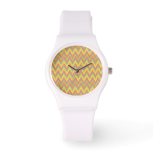 Tribal iKat ZigZag Zickzack Muster Armbanduhr