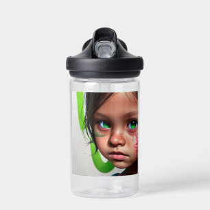 Tribal Kids   Kleines futuristisches Mädchen grüne Trinkflasche