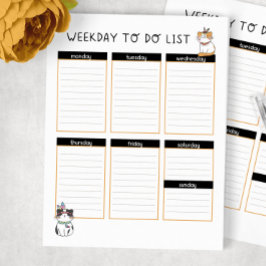 Tribal Kitty Cate Weekday to do List Notizblock