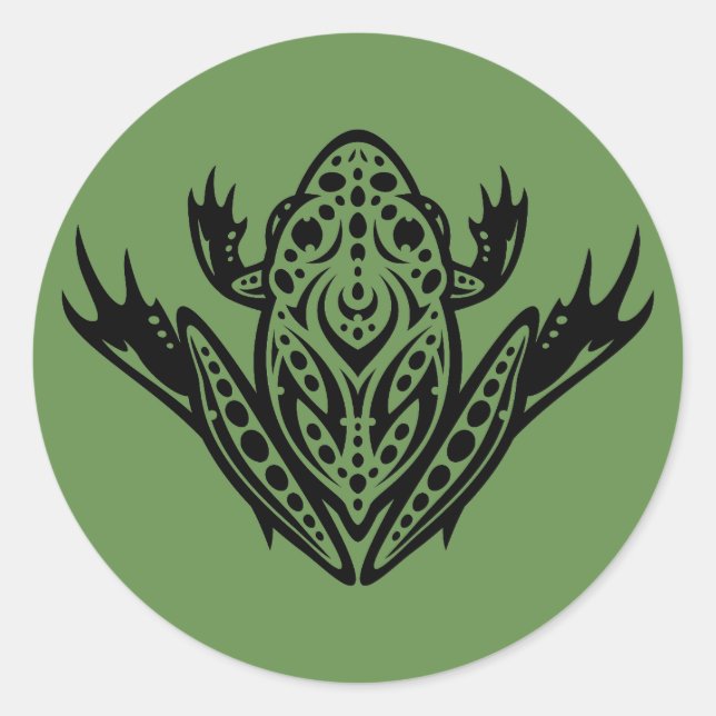 Tribal Leopard Frog Runder Aufkleber (Vorderseite)