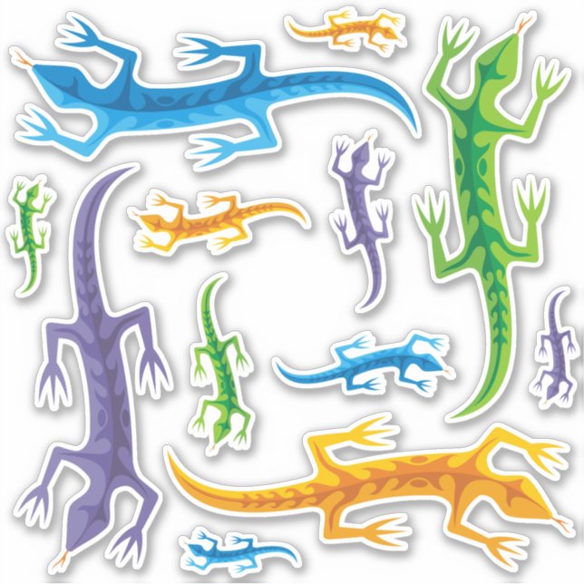 Tribal Lizard Icons Set Sticker (Vorderseite)