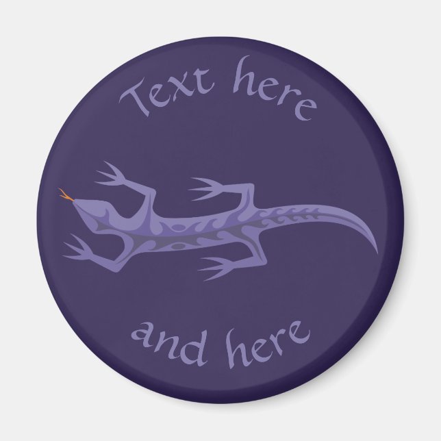 Tribal Lizard Mauve Magnet (Vorne)
