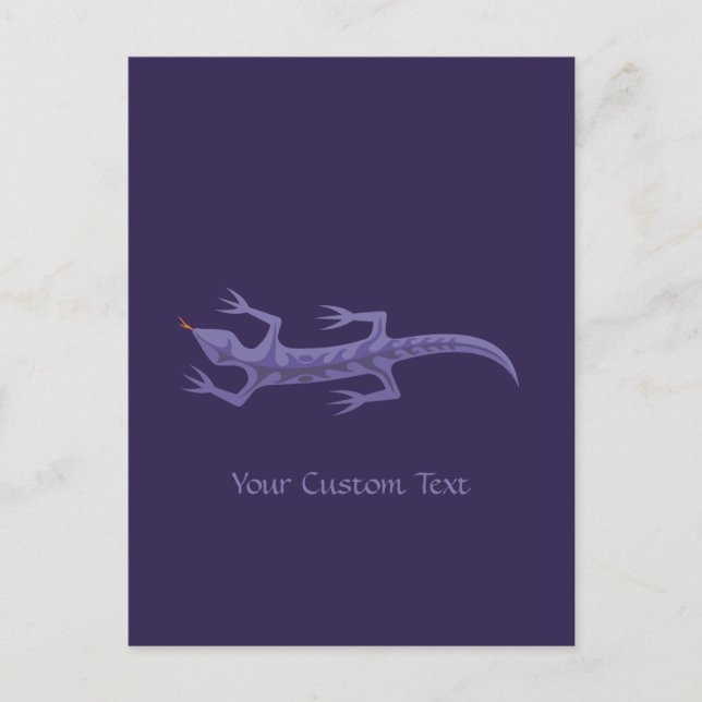 Tribal Lizard Mauve Postkarte (Vorderseite)