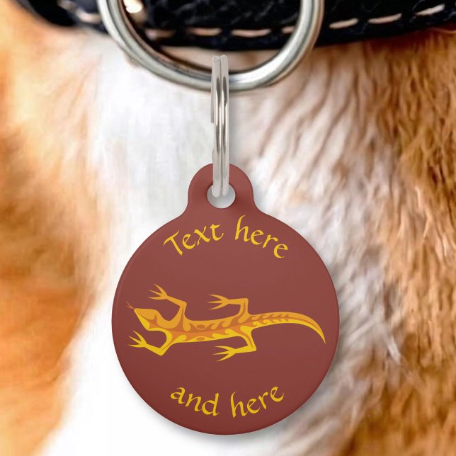 Tribal Lizard Orange Haustiermarke (Von Creator hochgeladen)