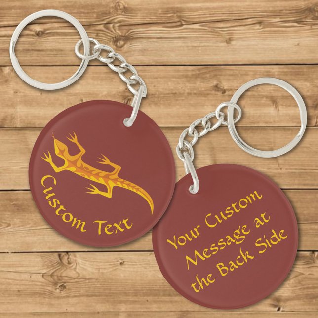 Tribal Lizard Orange Schlüsselanhänger (Von Creator hochgeladen)