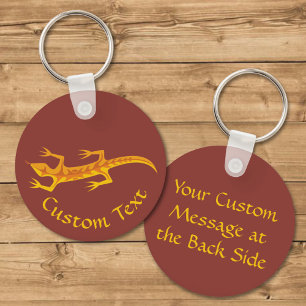 Tribal Lizard Orange Schlüsselanhänger