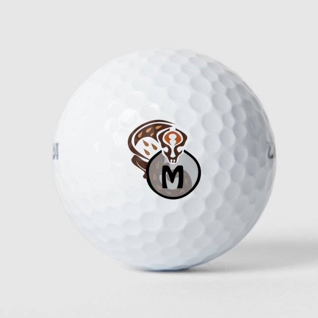Tribal Malaysian Cat Gecko Monogram Golfball (Vorderseite)