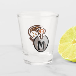 Tribal Malaysian Cat Gecko Monogram Schnapsglas