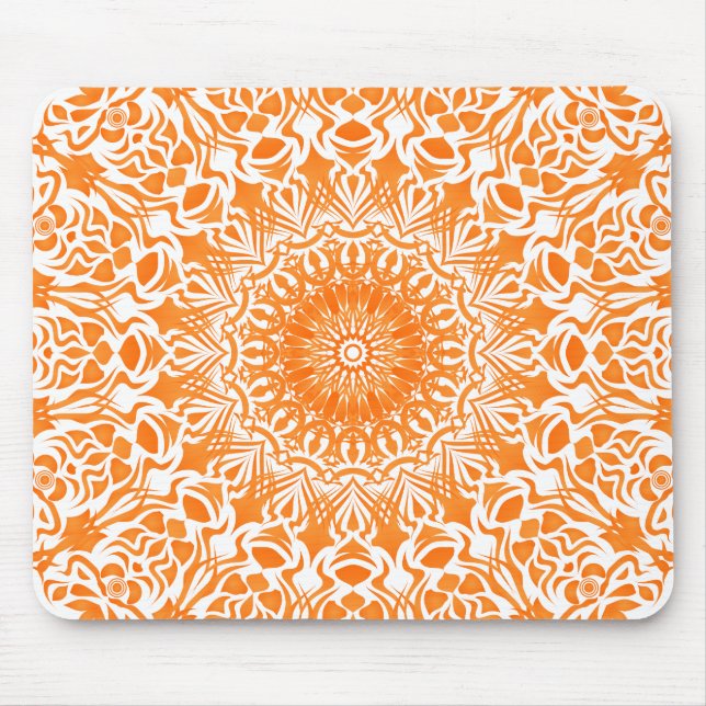 Tribal Mandala Orange Mousepad (Vorne)