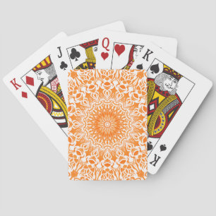 Tribal Mandala Orange Spielkarten
