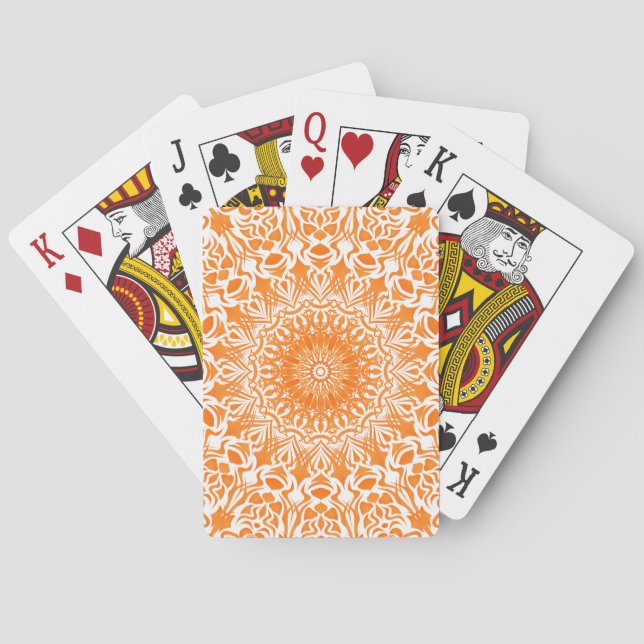 Tribal Mandala Orange Spielkarten (Rückseite)